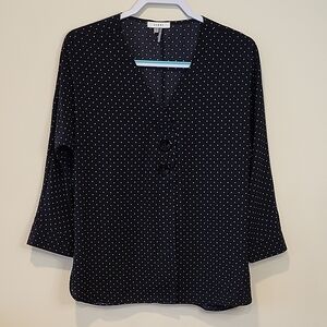 Sioni Black and White Polka Dot Blouse